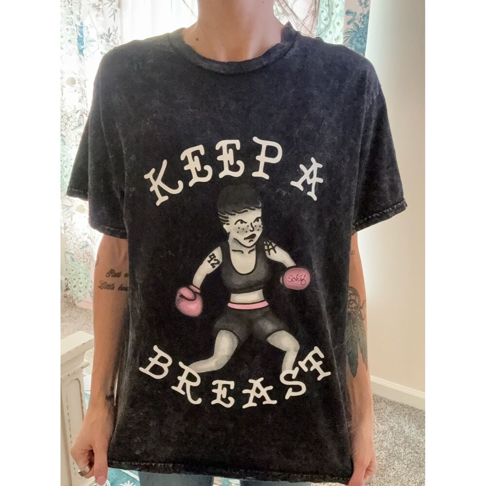 Keep A Breast Black Graphic Tee